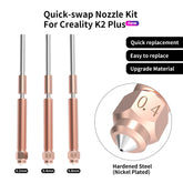 For Creality K2 Plus Upgraded Quick-Swap Nozzle 0.2mm 0.4mm 0.8mm Hardened Steel Nozzles 3D Printer Replacement Parts for K2